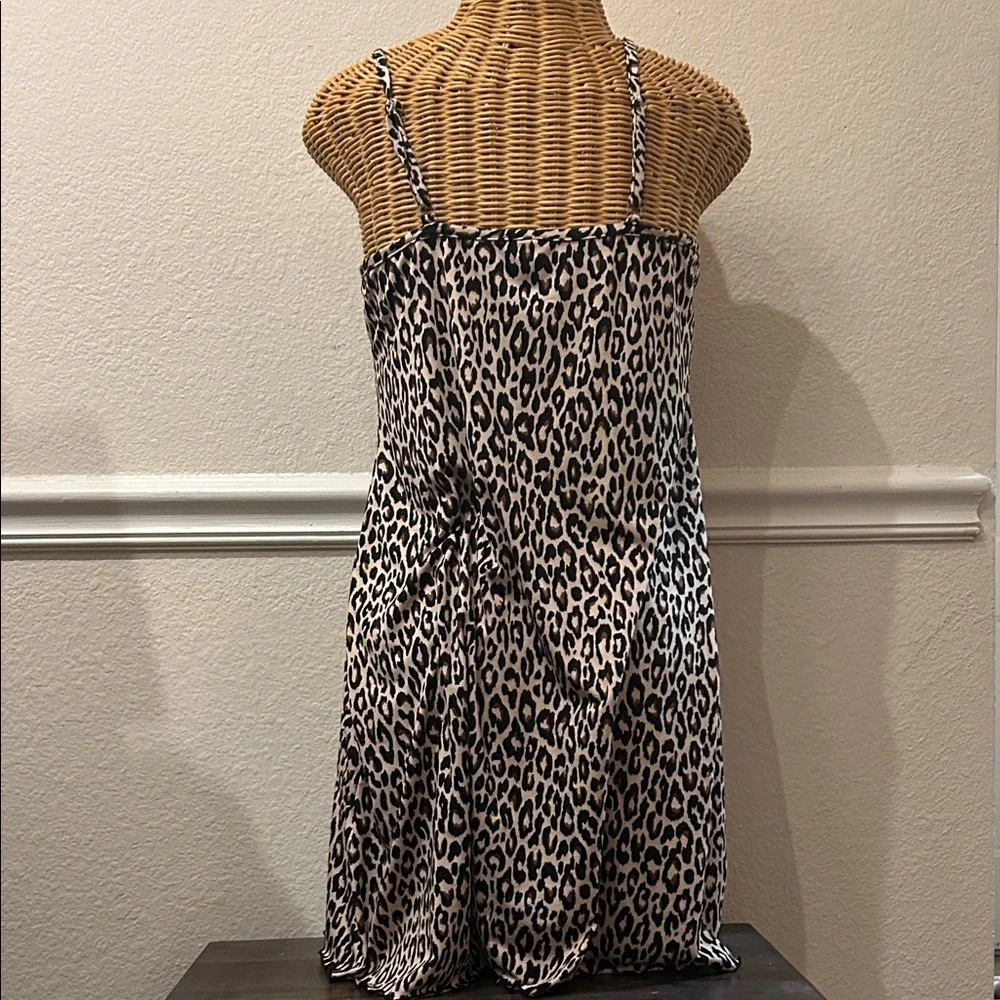 Chic Leopard Print Mini Night Lingerie Pajama Dress - Picture 3 of 8